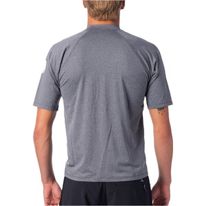 2021 Rip Curl Hombres Shockwave Relaxed Short Sleeve UV Tee Rash Guard WLY7NM - Grey Marle